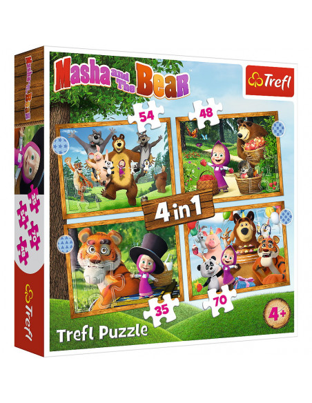 Puzzle Trefl 4in1 Masha Si Ursul In Padure,34388