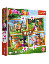 Puzzle Trefl 4in1 Masha Si Ursul In Padure,34388