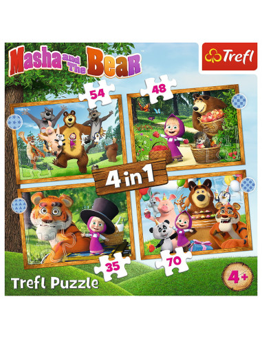 Puzzle Trefl 4in1 Masha Si Ursul In Padure,34388