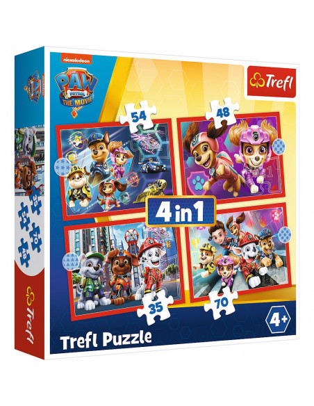 Puzzle Trefl 4in1 Patrula Catelusilor In Oras,34374