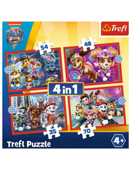 Puzzle Trefl 4in1 Patrula Catelusilor In Oras,34374