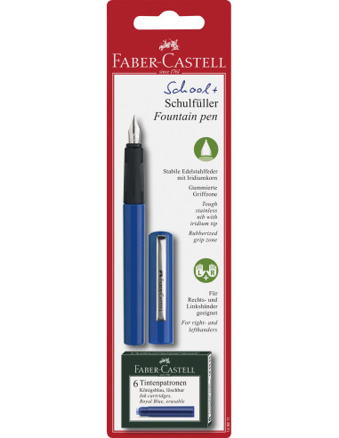 FC149811,BLISTER STILOU SCOLAR ALBASTRU + 6 CARTUSE FABER-CASTELL