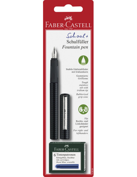 FC149809,BLISTER STILOU SCOLAR CARBON + 6 CARTUSE FABER-CASTELL FC149809,BLISTER STILOU SCOLAR CARBON + 6 CARTUSE FABER-CASTELL