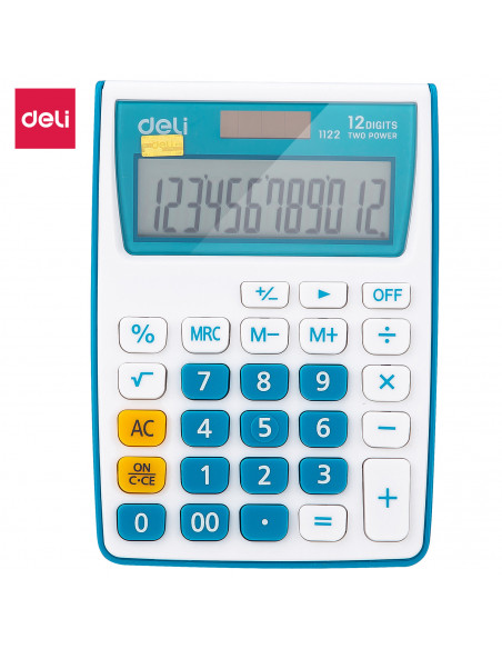 CALCULATOR BUZUNAR 12DIG ALB-ALBASTRU 1122 DELI,DLE1122B+++