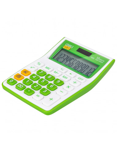 CALCULATOR BUZUNAR 12DIG ALB-VERDE 1122 DELI,DLE1122G+++
