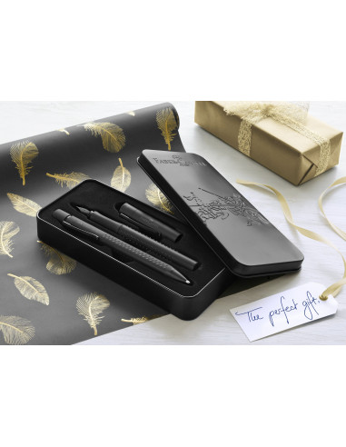 FC201626,Set cadou Faber-Castell Stilou + Pix grip 2011, All black