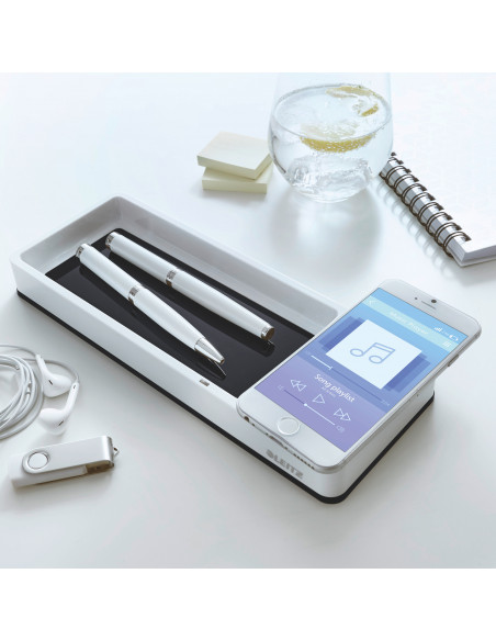 SUPORT BIROU CU INCARCATOR INDUCTIE NEGRU/ALB