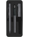 FC201526,SET CADOU STILOU + PIX GRIP 2011 GRI ANTRACIT FABER-CASTELL
