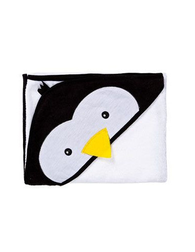 Prosop cu gluga brodata Water Friends White Pinguin 100x100