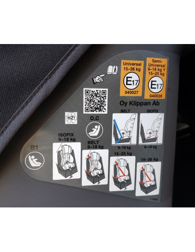 Scaun auto Klippan TRIOFIX MAXI 9-36 Kg cu BAZA ISOFIX
