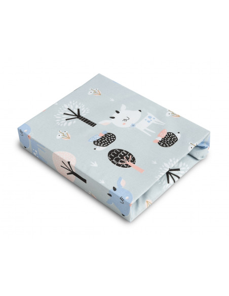 Cearsaf imprimat de bumbac cu elastic Sensillo Plush Karo