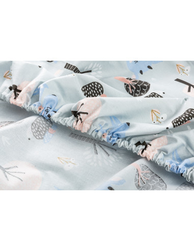 Cearsaf imprimat de bumbac cu elastic Sensillo Plush Karo
