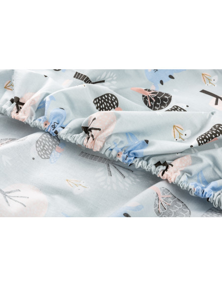 Cearsaf imprimat de bumbac cu elastic Sensillo Plush Karo