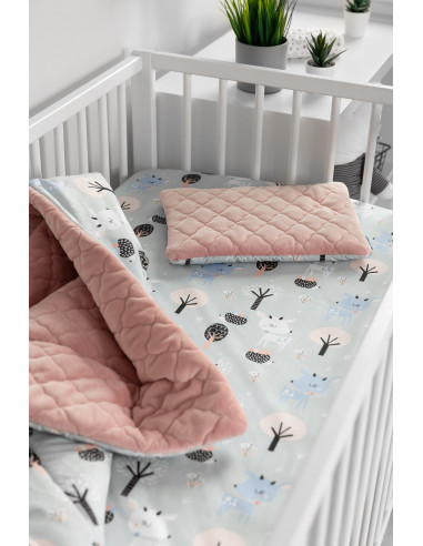 Cearsaf imprimat de bumbac cu elastic Sensillo Plush Karo