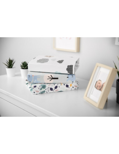 Cearsaf imprimat de bumbac cu elastic Sensillo Plush Karo