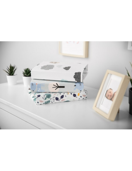 Cearsaf imprimat de bumbac cu elastic Sensillo Plush Karo