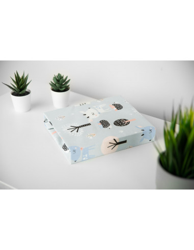 Cearsaf imprimat de bumbac cu elastic Sensillo Plush Karo