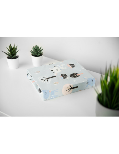 Cearsaf imprimat de bumbac cu elastic Sensillo Plush Karo