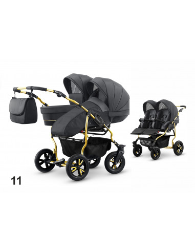 Carucior pentru doi copii Mikado GOLDSTAR 0+1 (T01-11)