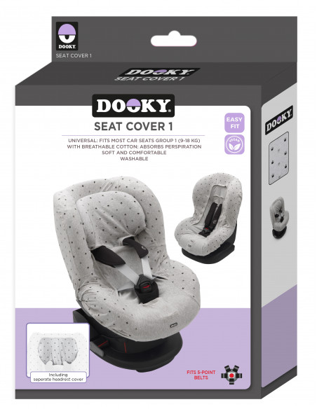 Husa de bumbac pentru scaune auto grupa I Dooky Light Grey