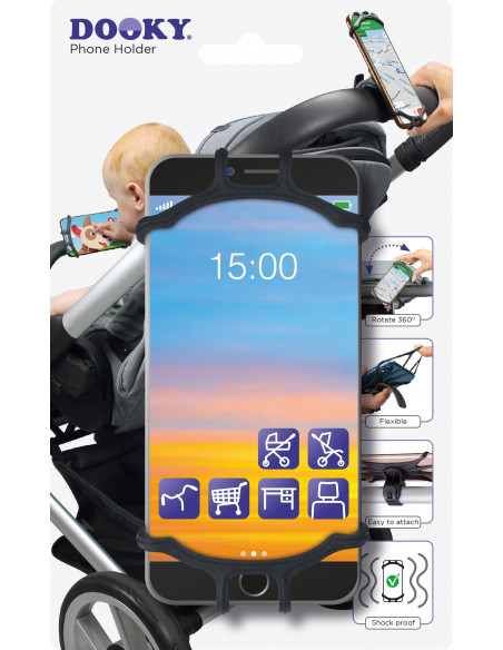 Suport universal pentru telefon Dooky Negru,DOOKY-128010