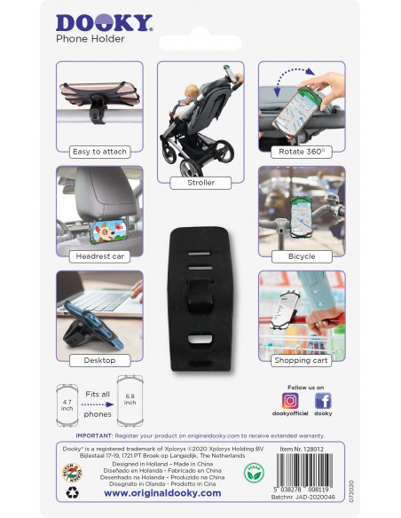 Suport universal pentru telefon Dooky Negru,DOOKY-128010