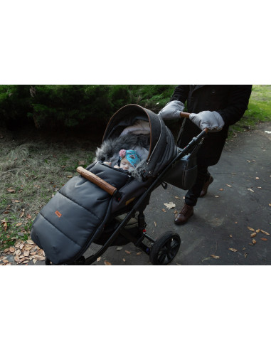 Manusi Minky pentru manerul caruciorului Gri,SILLO-85091