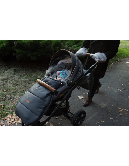 Manusi Minky pentru manerul caruciorului Gri,SILLO-85091