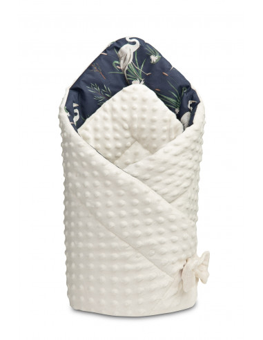 Paturica nou-nascut Sensillo Minky Wrap Pasari Granat/Fildes