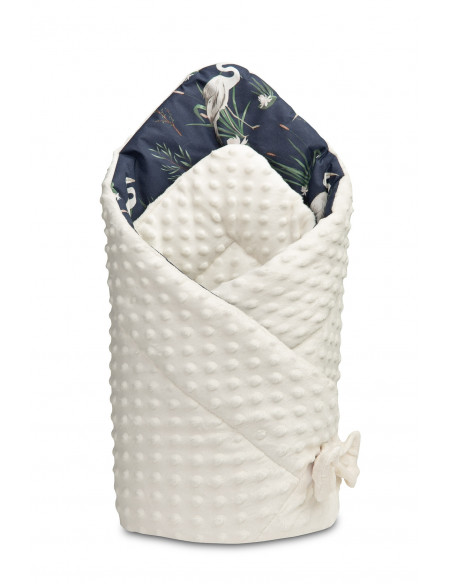 Paturica nou-nascut Sensillo Minky Wrap Pasari Granat/Fildes