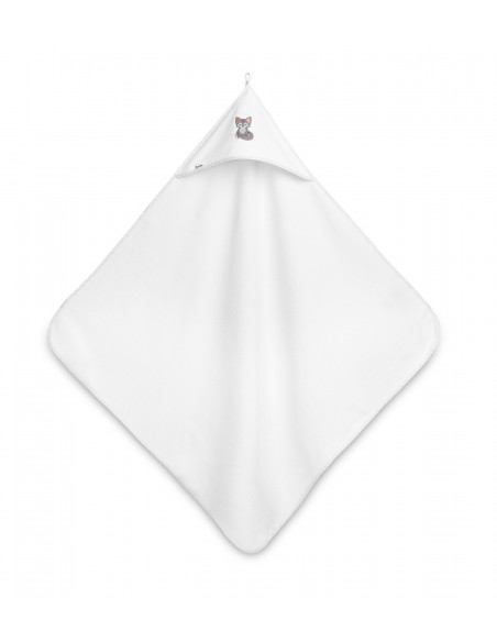 Prosop de baie cu gluga 100x100cm Sensillo Lup/Alb,SILLO-41652