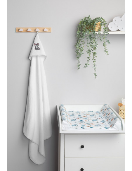 Prosop de baie cu gluga 100x100cm Sensillo Lup/Alb,SILLO-41652