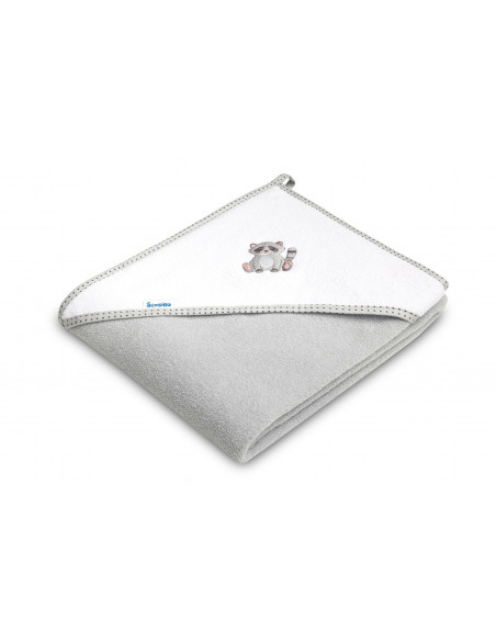 Prosop de baie cu gluga 100x100cm Sensillo Gri/Raton,SILLO-41653