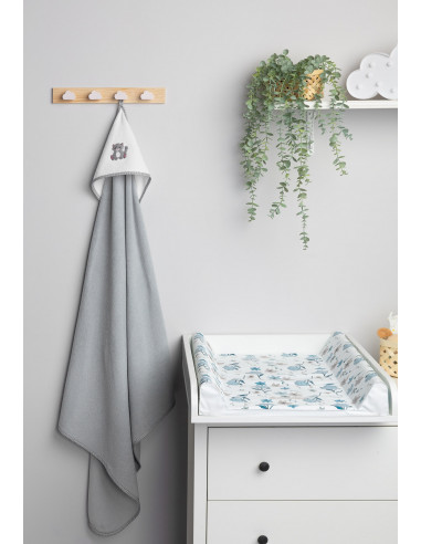 Prosop de baie cu gluga 100x100cm Sensillo Gri/Raton,SILLO-41653