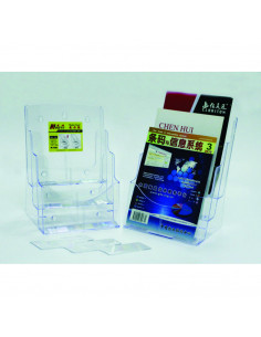 Display plastic pentru brosuri, de birou/perete, 3 x 2