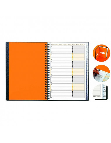 Caiet cu spirala A5, OXFORD International Addressbook, 72 file