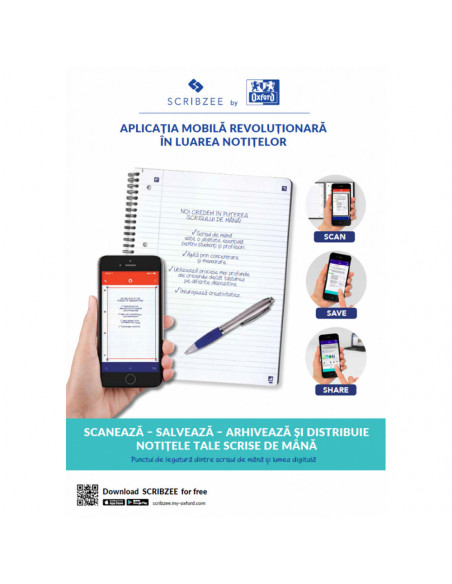 Caiet cu spirala A5+ OXFORD International Meetingbook, 80 file