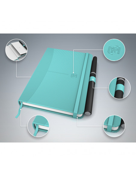 Caiet cu elastic, 9x14cm, OXFORD, coperta carton rigid, 80 file
