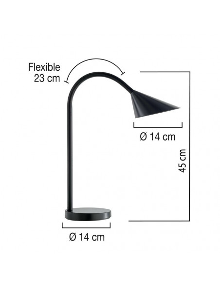Lampa de birou, cu LED, UNILUX Sol - neagra,UL-400077402