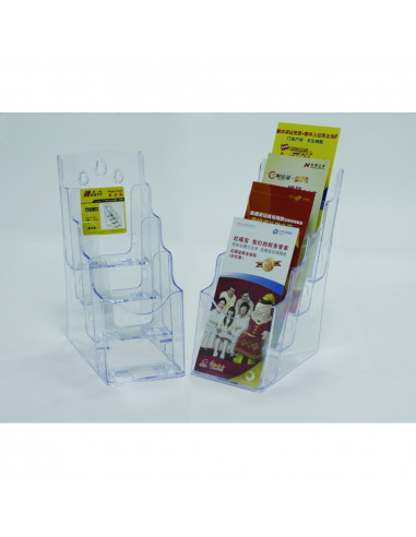 Display plastic pentru brosuri, de birou/perete, 4 x 1/3A4