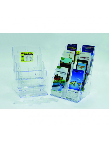 Display plastic pentru brosuri, de birou/perete, 4 x Display plastic pentru brosuri, de birou/perete, 4 x