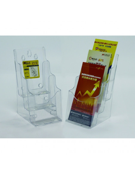 Display plastic pentru brosuri, de birou/perete, 3 x 1/3A4