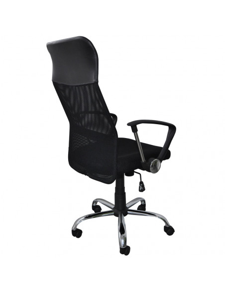 Scaun de birou, brate metalice, rotile, mesh textil/piele