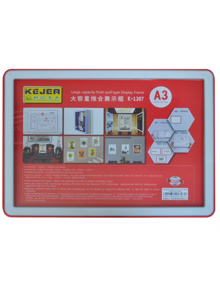 Display nume din plastic, 420 x 210mm, KEJEA - rosu,KJ-K-1307-RE