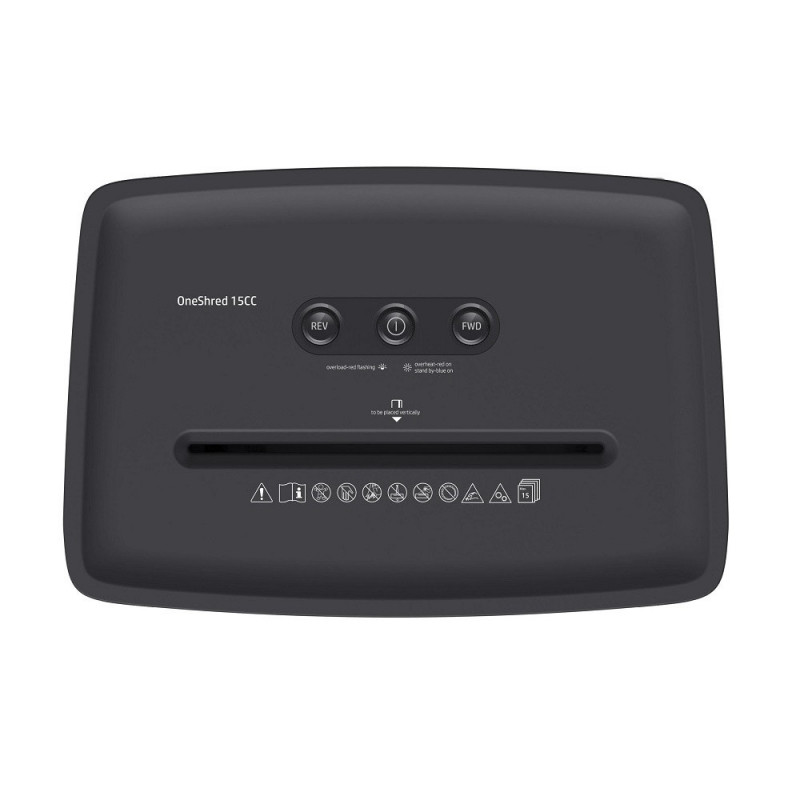 HP-2803,Distrugator de documente HP OneShred 15CC - 15 coli, cross cut (4 x 35mm), nivel securitate 4