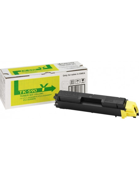 Cartus Toner Original Kyocera TK-590Y Yellow, 5000 pagini Cartus Toner Original Kyocera TK-590Y Yellow, 5000 pagini