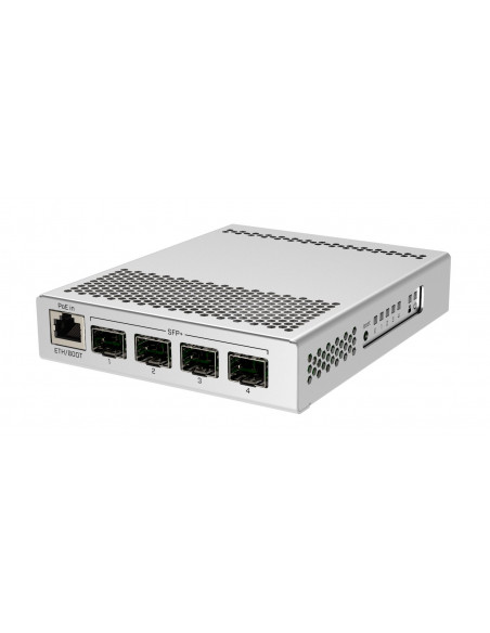 Switch cu 4 sloturi SFP+ si un port gigabit silent MikroTik