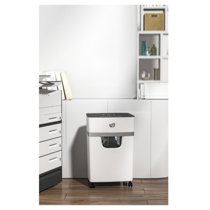 HP-2804,Distrugator de documente HP OneShred 10MC - 10 coli, micro cut (2 x 15mm), nivel securitate 5
