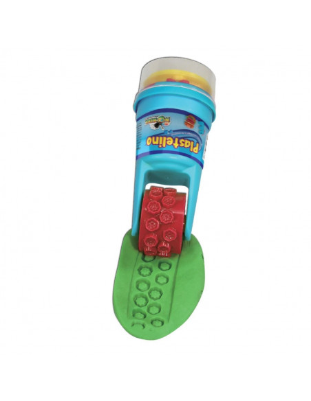 Rola Cu Stampila Si Plastilina Plastelino Noriel, Rosu,Uniq5935