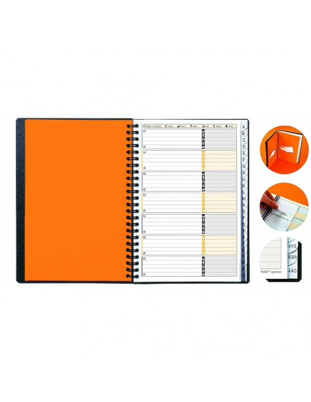 Caiet cu spirala A5, OXFORD International Addressbook, 72 file